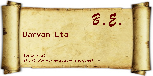 Barvan Eta névjegykártya